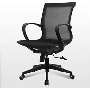 Computer stoel Bureaustoel Comfortabele ergonomische rugleuning Bureaustoel Verstelbare hoogte Computerstoel Ademende stoelen Lendensteun Kantoor (Color : Black-)