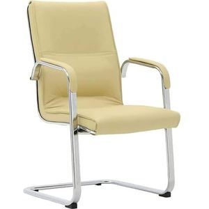 Bureaustoel Comfortabele bureaustoel Verstevigd gebogen buisframe Computerstoel Comfortabele ergonomiestoelen Lendensteun Thuis (Color : Beige-)