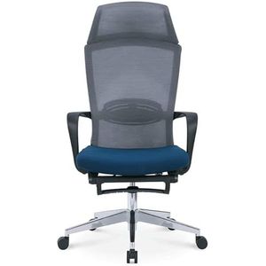 Bureaustoel Ergonomie Computerstoel kan de bureaustoel draaien met een kruk, hoofdkussen Fusion en taillesteun, lendensteun Comfortabel (Color : Blue)