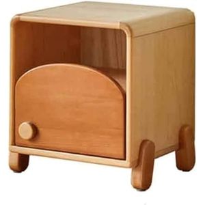 grijs Massief houten nachtkastje Eenvoudig en schattig nachtkastje for jongens- en meisjesslaapkamers banktafel