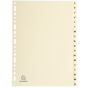 10 x Exacompta Register A4+ Karton 155g 18-teilig A-Z chamois