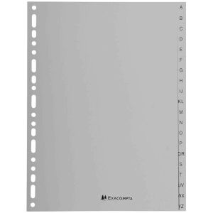 20 x Exacompta Register A4 PP 20-teilig A-Z grau