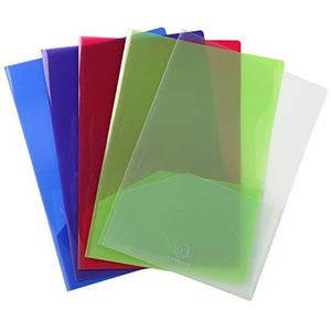 Exacompta - Ref 3960E - Twin Pocket Document Presentatie Folder - Geschikt voor A3 Gevouwen & A4 Documenten, Houder voor Visitekaartje - Transparant (Pack van 10)