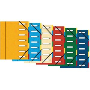 Exacompta - Ref. 5307E - 1 Sorteermap HARMONIKA - met elastieken en uitgesneden vensters - Omslag in glanskarton - uitbreidbare rug - 7 vakken - voor A4 - afmeting 24,5 x 32cm - willekeurige kleuren