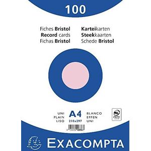Exacompta Karteikarte 10336E DIN A4 blanko rosa 100 Stück