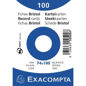 Exacompta systeemkaart blanco, A7, wit, 100 stuks