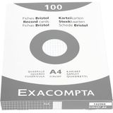 Exacompta Karteikarten A4 kariert weiß VE=100 Stück