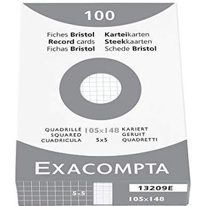 Exacompta Karteikarten A6 kariert weiß VE=100 Stück