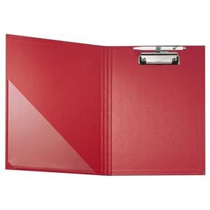 Exacompta 18295E Klembord met klep van balacron karton met klem en stifthouder brochurehoes van kunststof, formaat 23 cm x 32 cm, voor DIN A4, kleur: rood