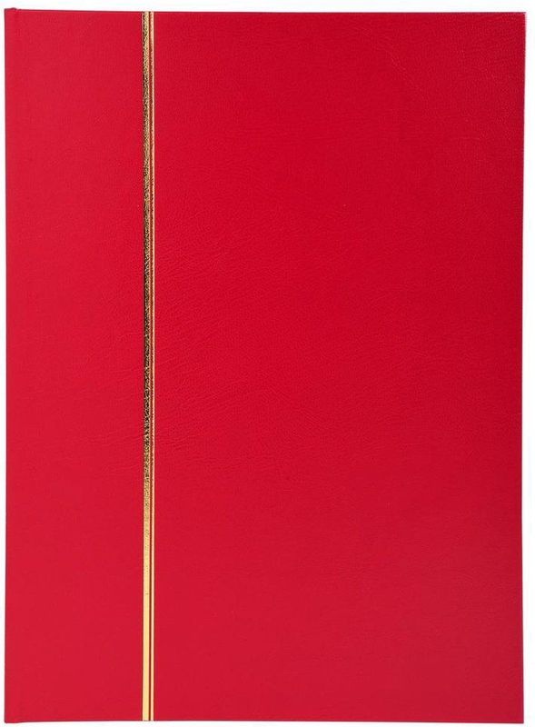 Exacompta - ref. 26163E - 1 Klassieke postzegelalbum - 64 zwarte bladzijden - Afmetingen: 22,5 x 30,5 cm - Kunstlederen omslag - 9 acetaatstroken - Kleur rood