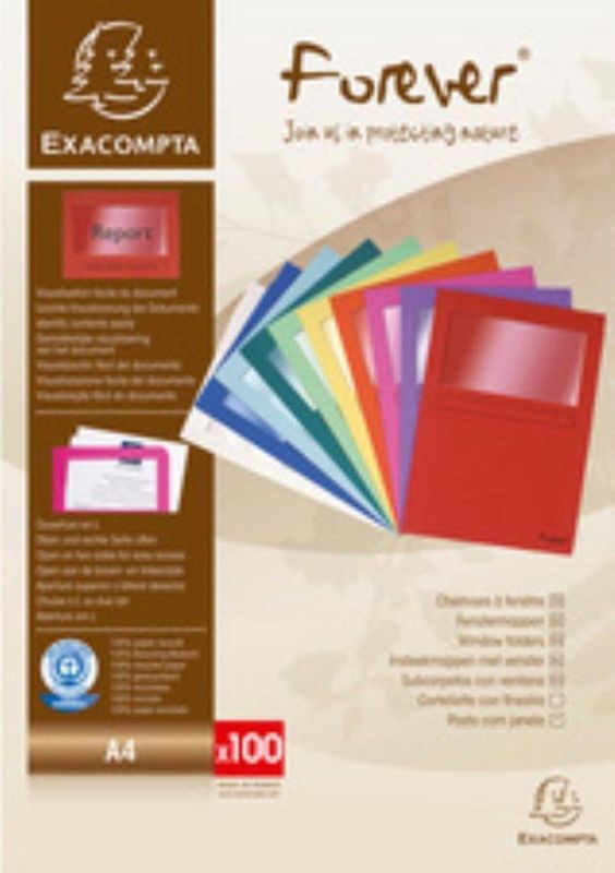 Exacompta Sichtmappe A4 120g/qm Karton blau VE=100 Stück