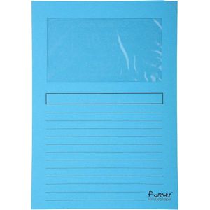 Exacompta L-map met venster Forever, pak van 100 stuks, lichtblauw