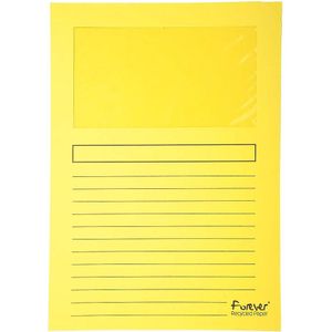 Exacompta - ref. 50259E - Set van 25 venstermappen Forever® 120 g/m² - felle kleuren - 100% gerecycleerd en Blauer Engel gecertificeerd - Afmetingen: 22 x 31 cm Formaat A4 - kleur geel