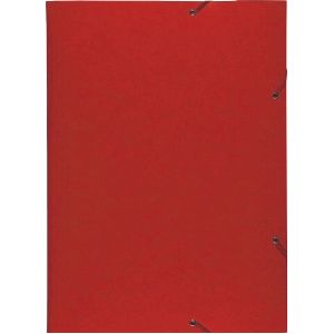 Elastomap met 3 kleppen in glanskarton 600gm² - A3 - Rood