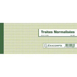 Carnet a souche ""traites normalisees"" 10,1x21cm - 50 feuillets