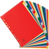 Exacompta tabbladen voor ft A4, uit PP, van A tot Z, 20 tabs, met indexblad, geassorteerde kleuren - blauw Synthetisch materiaal 94E