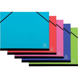 Excacompta tekenmap Iderama 28 x 38 cm, pak van 5 stuks in geassorteerde kleuren