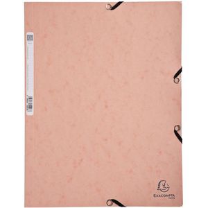 Exacompta - Ref. 55527E - Elastische Map - Koraal - Glanzend Karton 400 g/m² - 3 Kleppen