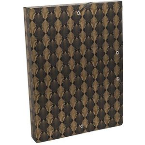 Exacompta - Ref. 59350E - Karton van 8 Neo Deco ordners met zwarte en gouden elastieken - in glanzend karton 600g/m2 - rug 2,5 cm - afmetingen 25 x 33 cm - voor A4-formaat - verschillende kleuren