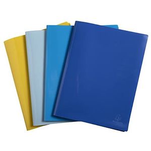Exacompta - Ref. 88130E - Pack van 4 BeeBlue semi-rigide gerecyclede PP document protectors 80 views - A4 - diverse kleuren
