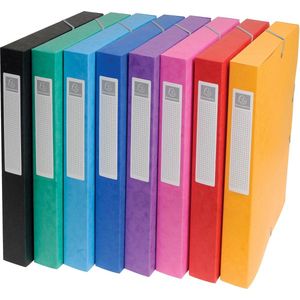 Exacompta - Elastobox - A4 - Assorti - Glanskarton 600gr - 8 Stuks