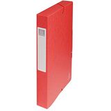 Exacompta 8 stuks premium verzamelboxen gemonteerd met elastiek, 40 mm breed, van extra sterk gekleurd karton met rugetiket voor DIN A4, rood, 50405E