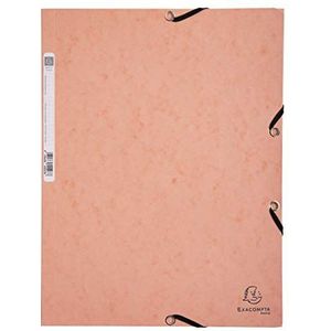 Exacompta - Ref. 55527E - karton met 25 rubberen mappen met 3 kleppen aquarel - van glanzend karton 400 g/m² - afmetingen 24 x 32 cm - voor documenten in A4-formaat - kleur: koraal