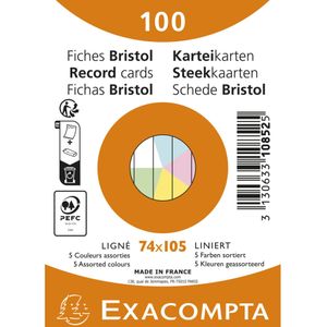 Exacompta Karteikarte 10852E A7 liniert sortiert 100 Stück