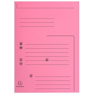 Exacompta - ref. 334003E - Set van 25 stevige bedrukte dossiermappen SUPER - 210 g/m² met 2 kleppen - pastelkleuren - in PEFC™ gecertificeerd - Afmetingen: 24 x 32 cm voor A4 documenten - roze kleur