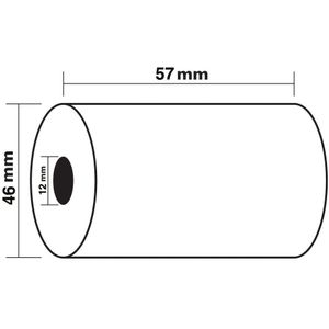 Exacompta thermische rekenrol ft 57 mm, D  -46 mm, asgat 12 mm, lengte 24 m, pak van 10 rollen