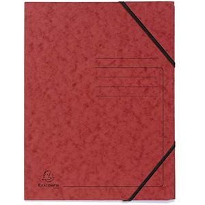 Exacompta 555415E 5-pack premium hoekspanner-map. Made in Germany. Gemaakt van extra sterk Colorspan-karton DIN A4 met 2 elastieken verzamelmap documentenmap ideaal voor kantoor en school rood