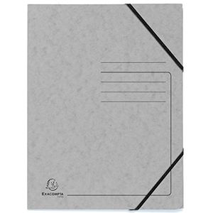 Exacompta Eckspannmappe, DIN A4, mit Gummizug, beschriftbar, Colorspan-Karton, 355 g/m², grau