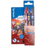 PILOT FRIXION Clicker Naruto Tintenroller rot, blau, schwarz 0,35 mm, Schreibfarbe: farbsortiert, 3 St.