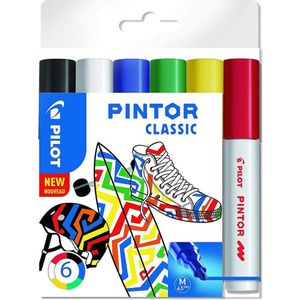 Verfstift pilot pintor classic m assorti | Etui a 6 stuk