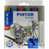 Verfstift Pilot Pintor Metallic M Assorti - Etui A 6 Stuk