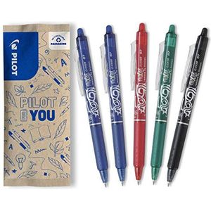 Pilot Pen Frixion Clicker/3131910538462, Uitwisbare Roller, Set Van 5 (Blauw, Rood, Groen, Zwart)