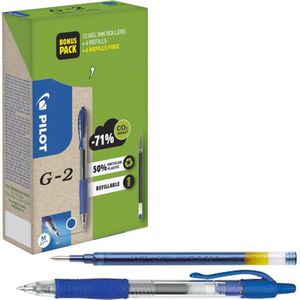PILOT G2 Greenpack Gelschreiber-Set blau/transparent 0,4 mm, Schreibfarbe: blau, 1 Set