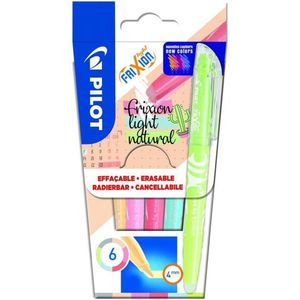 Pilot 4136s6 surligneurs Frixion Light Pastel, Lot de 6, Rose/jaune