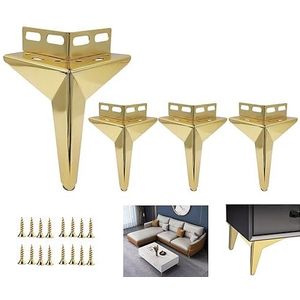 Meubels ondersteunen voeten, 4 stuks driehoekige metalen meubelpoten, moderne bankpoten vervangbare theetafelpoten kaststeunpoten for kast kast bank bank stoel (15cm(5.9in), goud) (Color : Gold, Siz