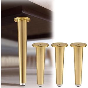Meubels ondersteunen voeten, 4 stuks metalen meubelpoten conische metalen verstelbare kastpoten salontafelpoten gouden banksteunpoten for kast bed kast stoel (10cm(3.9in)) (Size : 20cm(7.8in))