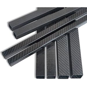 Koolstofvezelbuis,Holle Koolstof Omwikkelde Buizen 1 Stuks Lengte 500mm OD: 8mm-40mm Mat Oppervlak 3K Hoge Sterkte Full Carbon Fiber vierkante Buis (Grootte: 30x30x28mm Plain) (Color : One Color, Si