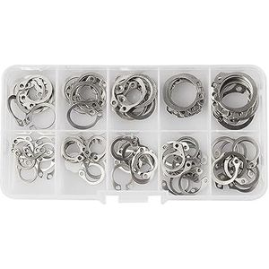 Borgringen, borgringen, 100 stuks 304 roestvrij staal M8 M9 M10 M11 M12 M13 M14 M15 M16 M18 Jump Ring Borgring E Clip Split Ringen + 1 stuks Borgringtang (Kleur: Tang) (Color : 100pcs)