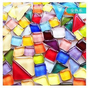 Crystal Glass Mosaic Tiles, 900g onregelmatige vorm glasmozaïek tegels mozaïek ambacht maken materialen DIY mozaïek wandtegel meerkleurig optioneel (Color : 900g Vocation) (Color : Multi color)