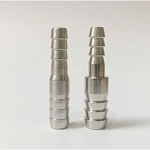 slangkoppeling, barbfittingen, 304 roestvrij staal 2-weg pijpfitting met prikkeldraad verloopstuk rechte connector slangtule 6 mm 8 mm 10 mm 12 mm 14 mm 16 mm 20 60 mm, 10 mm, 16 mm (Size : 25mm 40mm