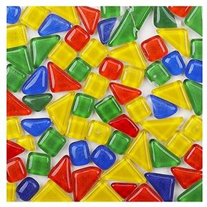 Mozaïektegels,Mozaïekstukjes, 900g onregelmatige vorm glasmozaïek tegels mozaïek ambacht maken materialen DIY mozaïek wandtegel meerkleurig optioneel (kleur: 900g St. Paul) (Color : Frost)