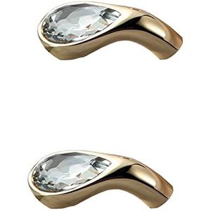 Kristallen grote deurknop, kristallen knoppen, 2-pack kastknoppen, eigentijdse kristallen gouden kastknoppen, glazen knoppen for dressoirlade, keukenbadkamer (Color : 2pcs)