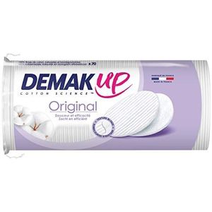 Demak'Up Adapt Wattenpads om make-up te maken, gezicht en ogen, 100% natuurlijke katoenvezels, 70% katoen