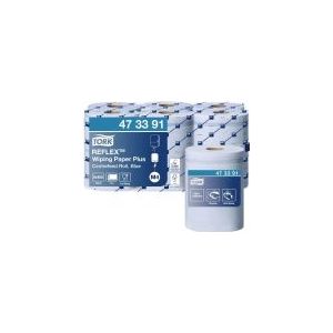 Poetspapier Tork M4 Reflex Plus Advanced 2-laags 450 vel blauw 473391