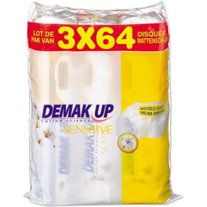 Demak'Up - Wattenschijfjes Sensitive - 192 Stuks - 100% Natuurlijk Katoen