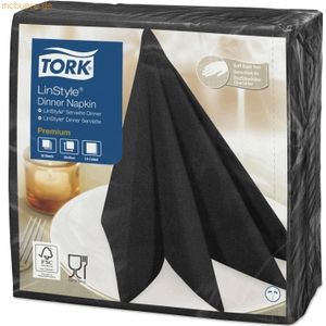 Dinnerservetten Tork  LinStyle 1/4-vouw 1-laags 50st Zwart 478726